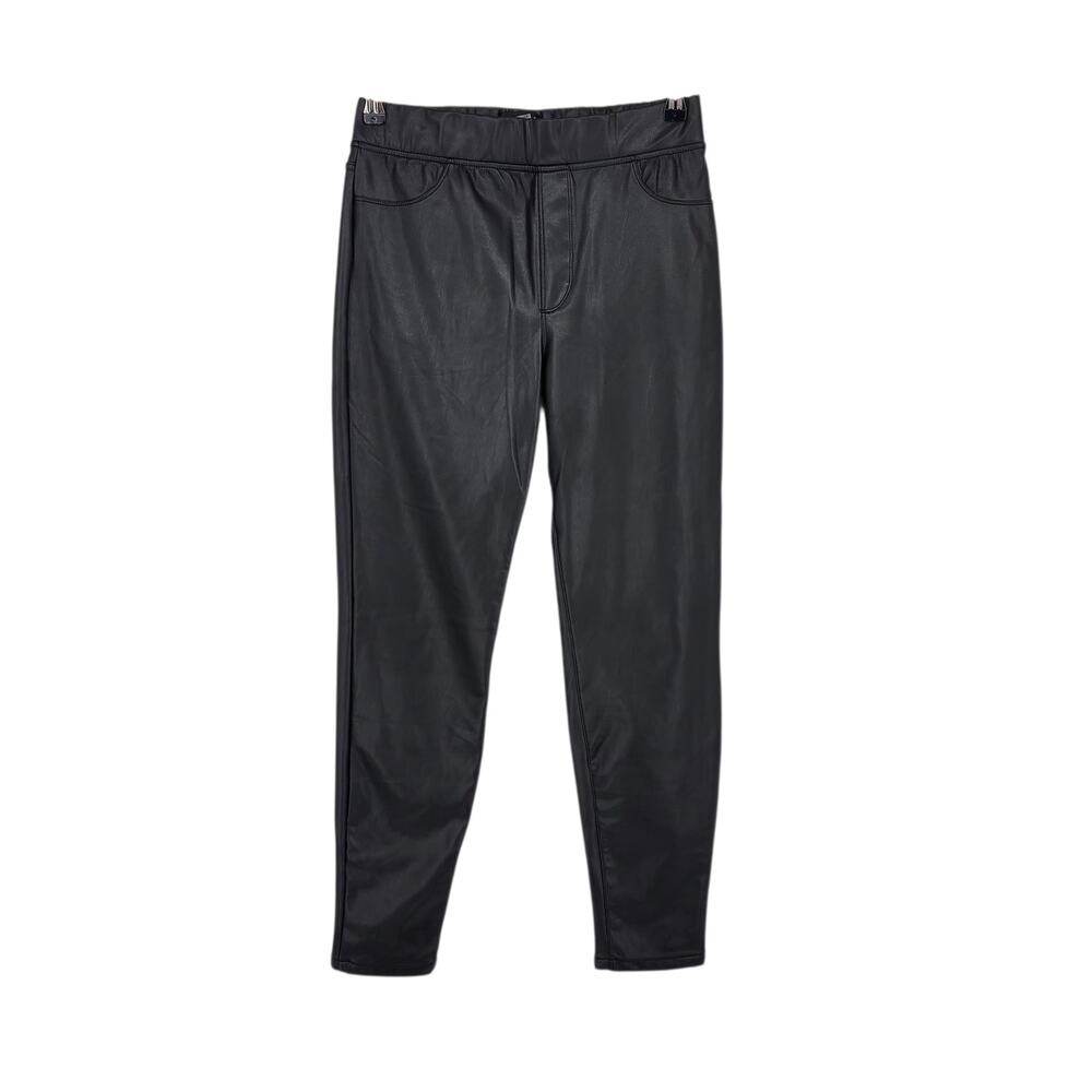 Sanctuary Black Faux Leather High Rise Elastic Waist Legging Pants Size Medium